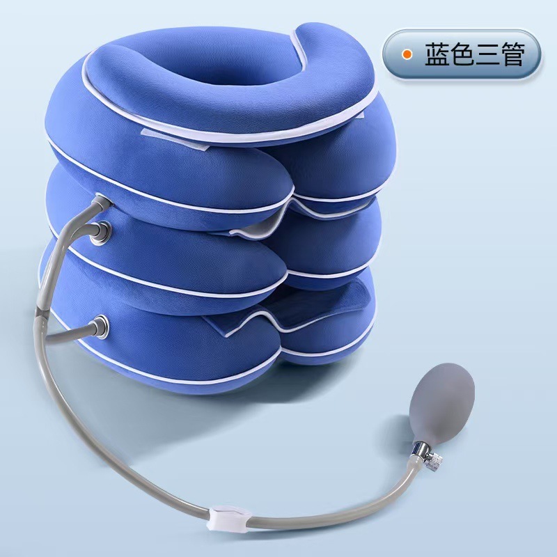 源头工厂充气牵引器颈托脖子矫正器护颈矫正缓解颈椎疲劳水晶绒|undefined