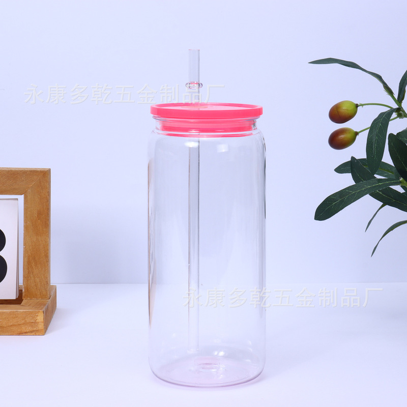 新品16オンスカラープラスチックメイソンカップカラーゼリースノーボールカップストローカップ20オンス二重プラスチックカップ|undefined