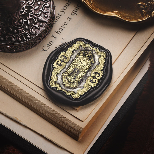 New Products in May Antique Series Fire Lacquer Seal Retro European Style Hand Account Solid Brass Head Carved Seal Head Wholesale