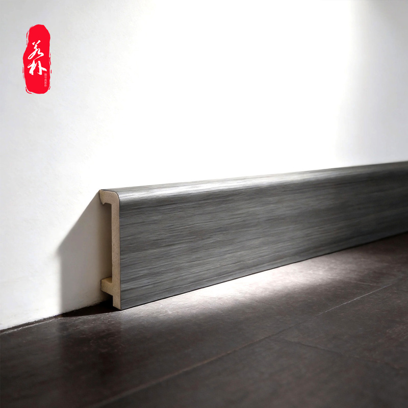 Source Factory Bamboo Wood Fiber Baseboard 4cm Waterproof, Moisture-Proof, Wear-Resistant Home Decoration Project Wall Corner Line Skirting Board