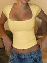 C 70211 U-neck crop short sleeve U ��¶�����