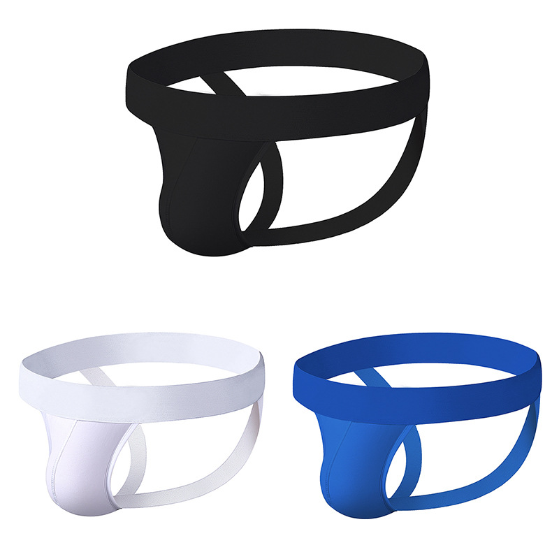 New Men's Underwear Men's Pure Cotton Breathable Sexy Thong Young Boys Hollow No-Take-Off Sexy Double Thong