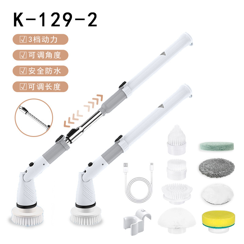 Multifunctional electric cleaning brush long handle wireless gap brush kitchen plastic cleaning toilet brush rotating mop