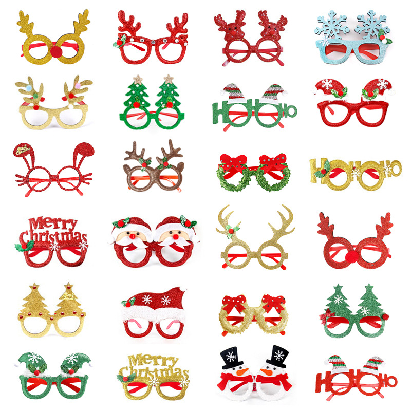 Venta caliente decoraciones de Navidad gafas traje Festival adultos niños artículos de regalo de Navidad sombrero cabeza hebilla aro al por mayor