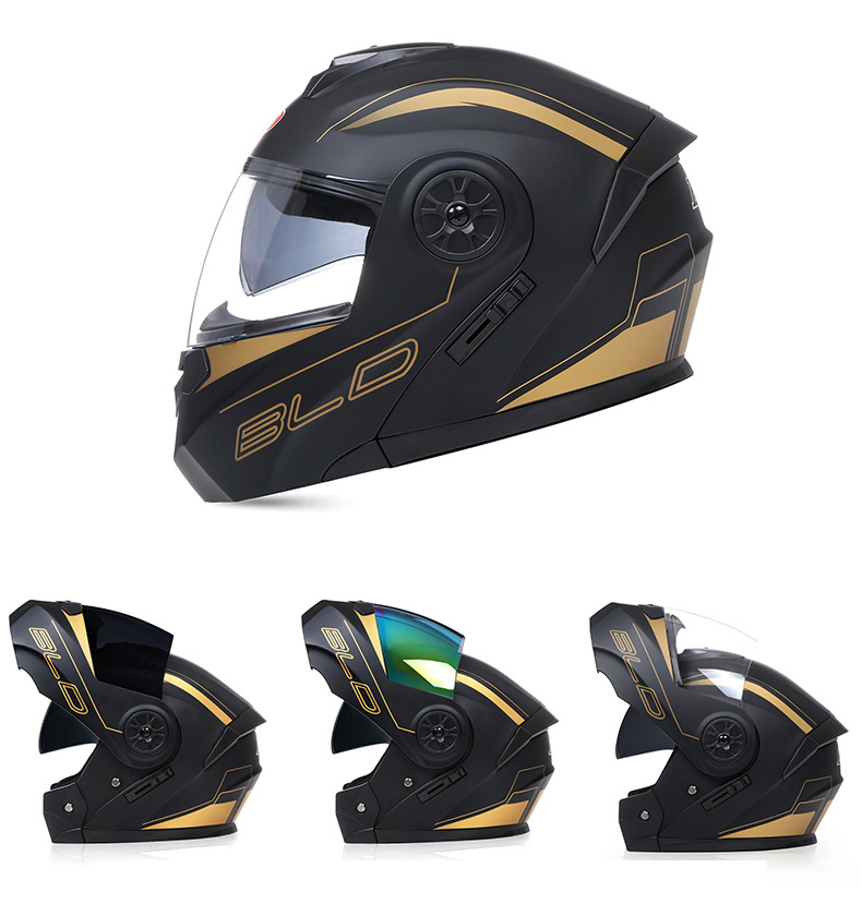 Bld Wholesale Motorcycle Full-Face Helmets, Electric Vehicle Helmets, Dual-Lens Flip-Up Helmets, Riding Half Helmets, Exclusively for Cross-Border Sales