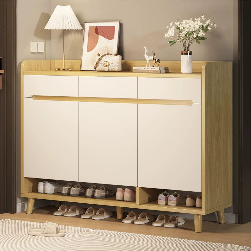 Шкаф для обуви из цельного дерева, домашний вход, входной шкаф, новый популярный шкаф для хранения 2025 года, встроенная полка для хранения обуви