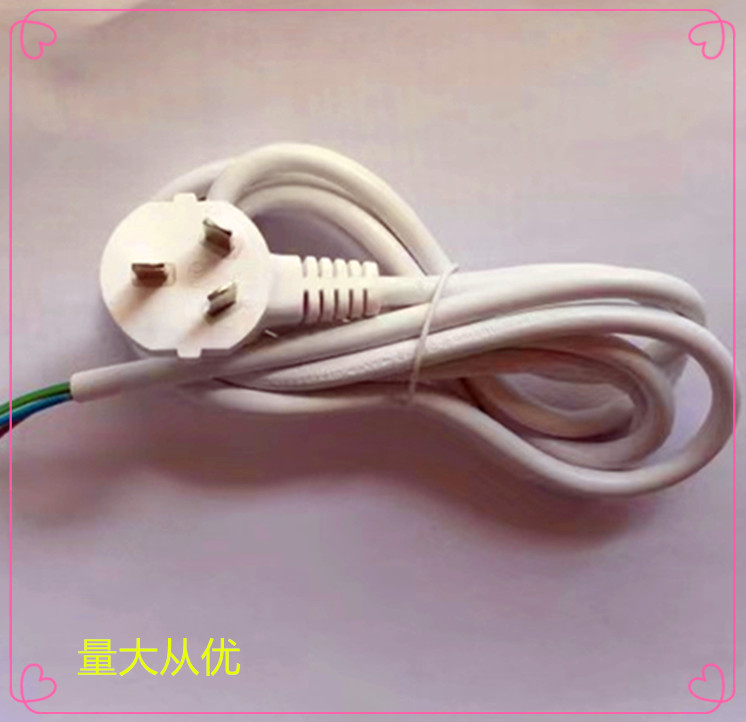 0.5米国标3插单头白色零火地线纯铜 3*1.0平方 工具插头 三插电源