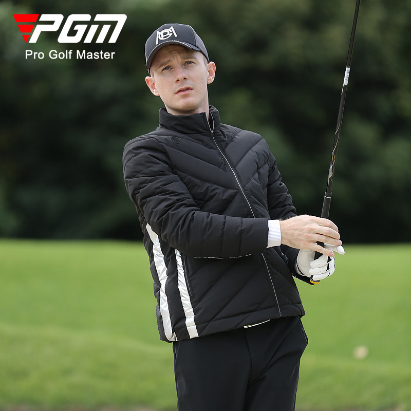 Áo khoác golf nam dài tay mùa đông lông vịt trắng dày thể thao cổ đứng — YF518-Áo khoác trắng, YF518-Áo khoác đen