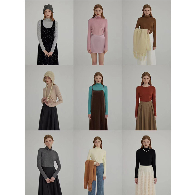 【B-Level Premium Base Layer Shirt in 9 Colors】Geming Long-Sleeve Base Layer Inner Shirt with a High-End Feel, Winter Women's Top Dn145