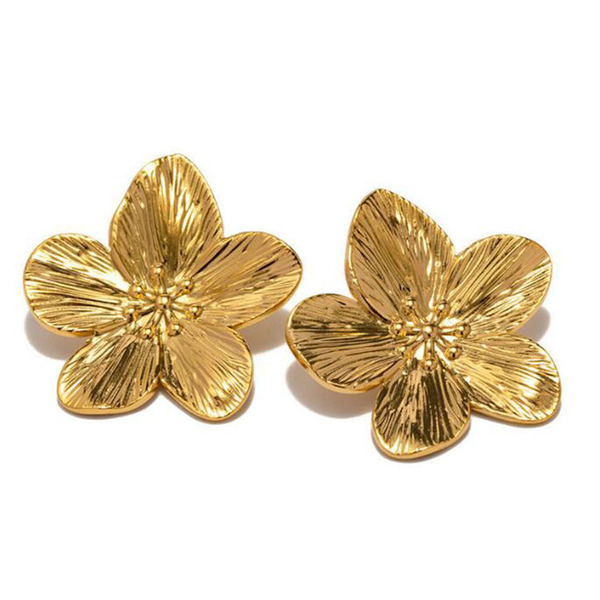 golden retro brand earrings