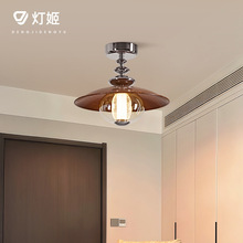 中古风过道灯走廊玄关入户灯法式复古吸顶灯创意设计师艺术阳台灯