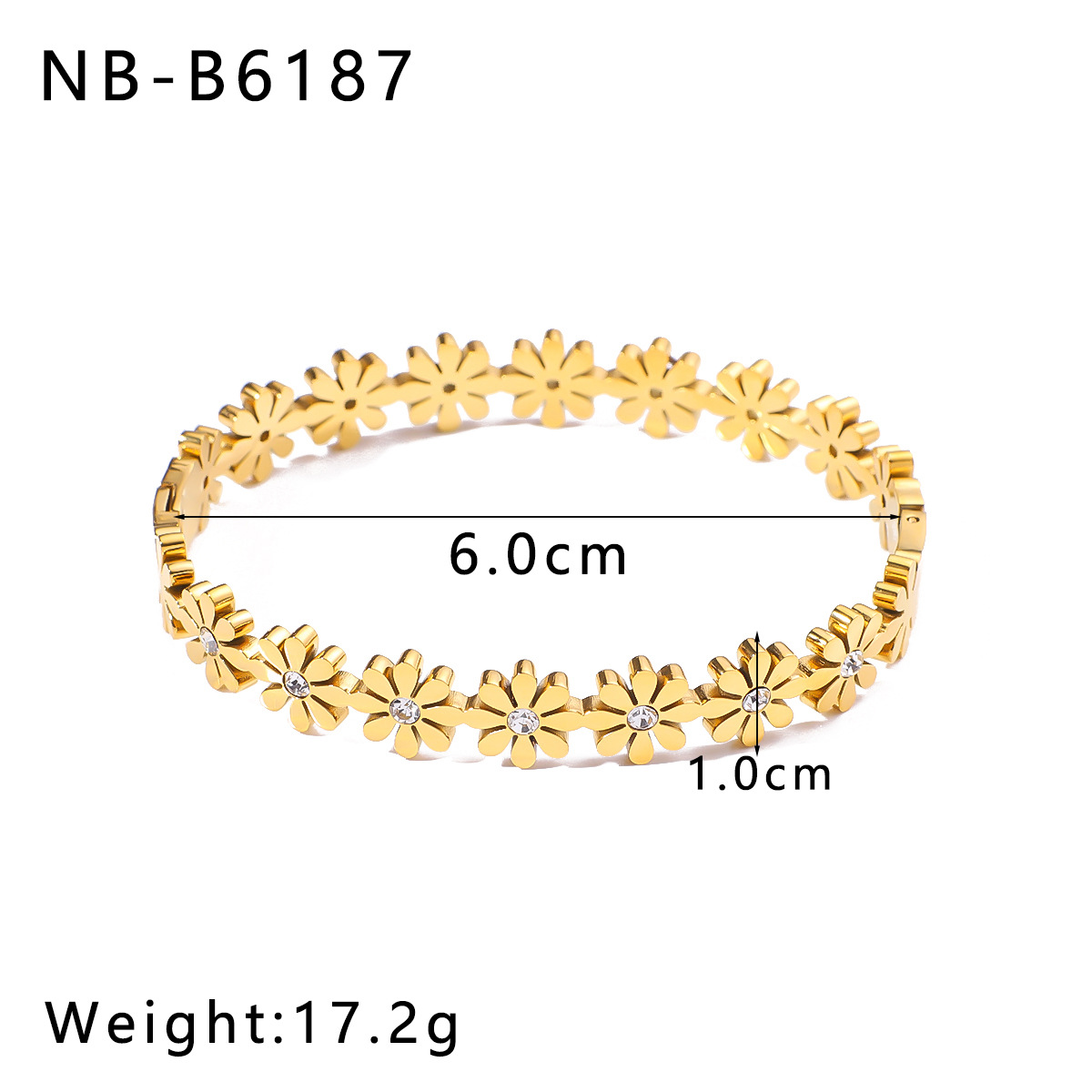 304 Stainless Steel Material Simple Style Solid Color Knot Flower 304 Stainless Steel 18K Gold Plated Zircon Bangle In Bulk