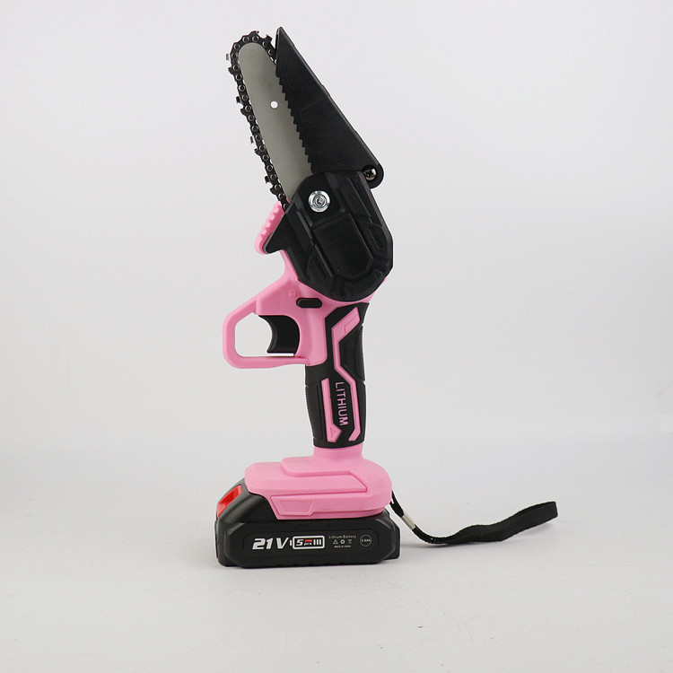 批发跨境手持锂电电链锯 4寸6寸电动迷你锯园林伐木小型电锯