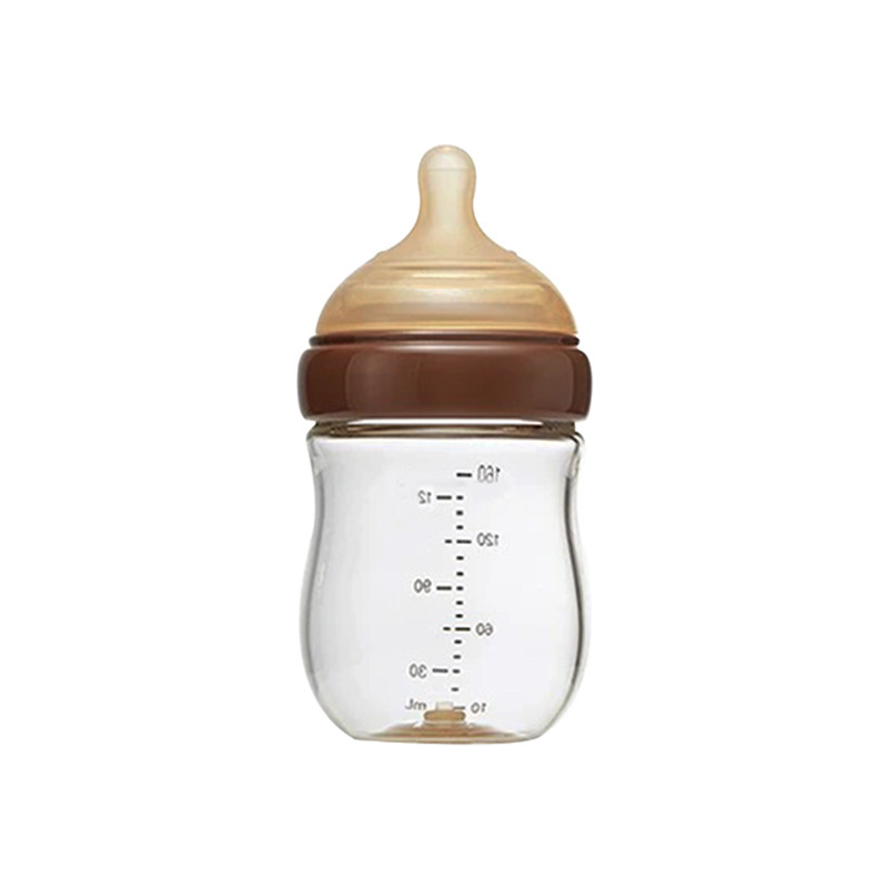 新生児ガラスボトル新生児抗疝痛抗窒息模造母乳高ホウケイ酸断乳ボトル 160 ミリリットル|undefined