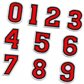 现货批发 新款数字布贴 0-9 微章布贴 刺绣章 补丁贴 服装辅料