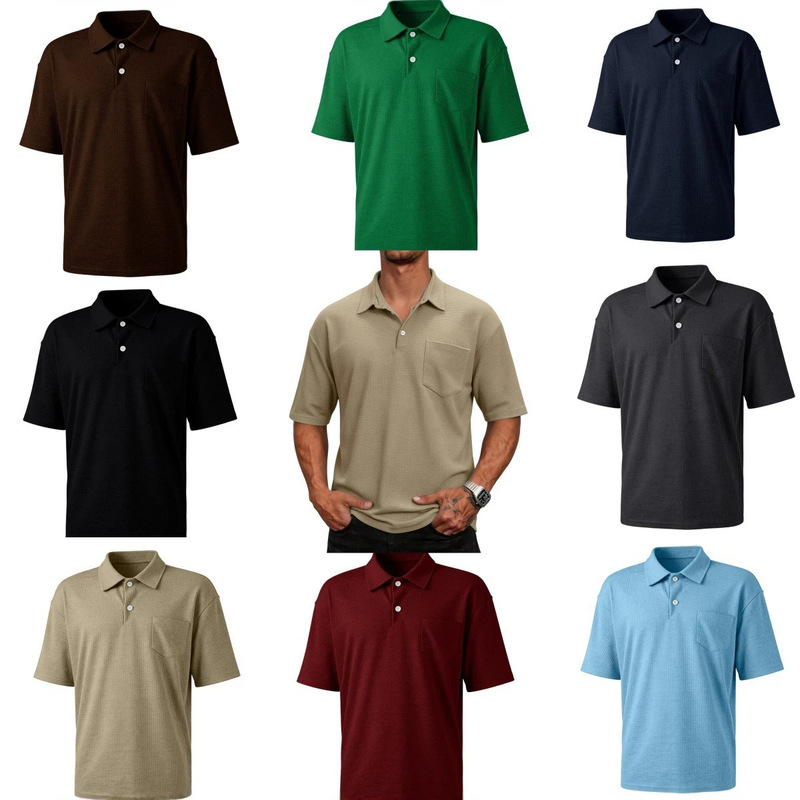 American-Style Summer New Men's Loose-Fitting T-Shirt for Joggers, Sports, Fitness, Running Training, Quick-Dry Short-Sleeve Polo American-Style Summer New Men's Loose-Fitting T-Shirt for Joggers, Sports, Fitness, Running Training, Quick-Dry Short-Sleeve Polo
