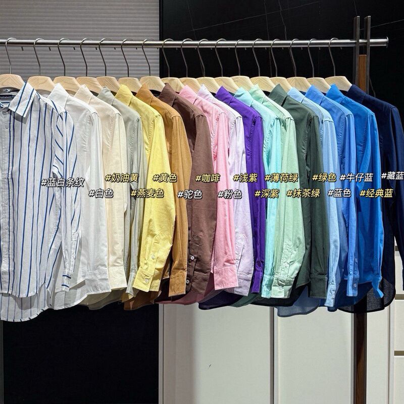 062706 Summer New European and American Style Women's Retro Lapel Top Four-Color Striped Loose Women's Shirt