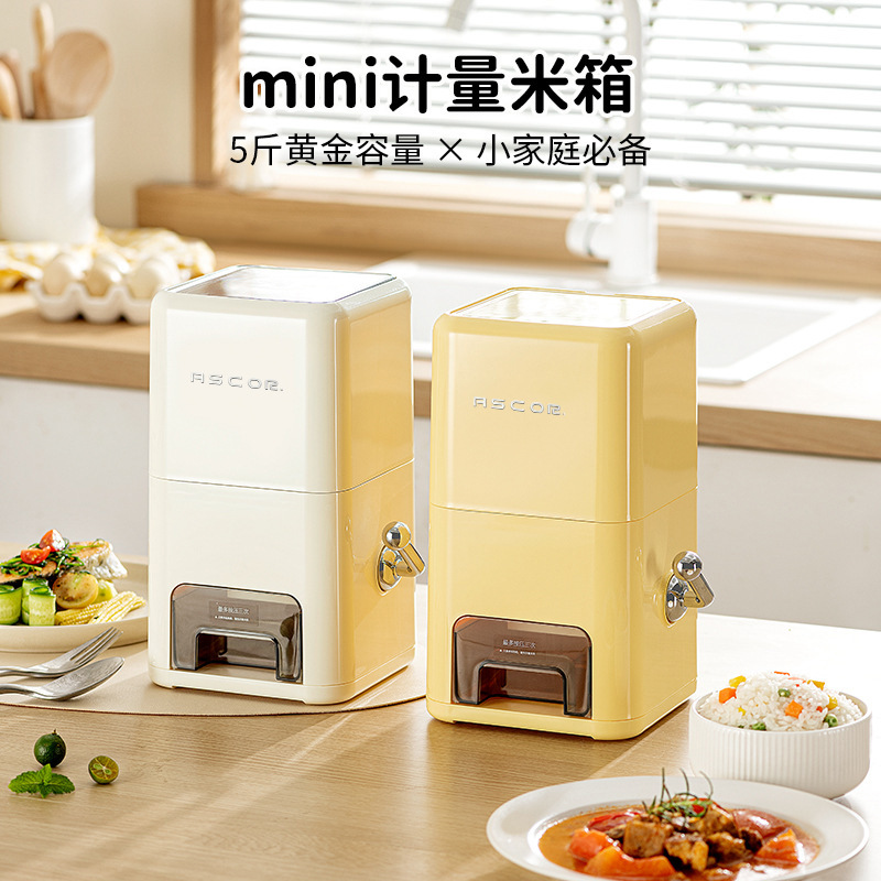 Measuring Rice Container for Home Use 2026 New Model Sealed Insect-Proof Moisture-Proof Rice Box Grain Storage Bin Miscellaneous Grain Storage Flour Storage Jar
