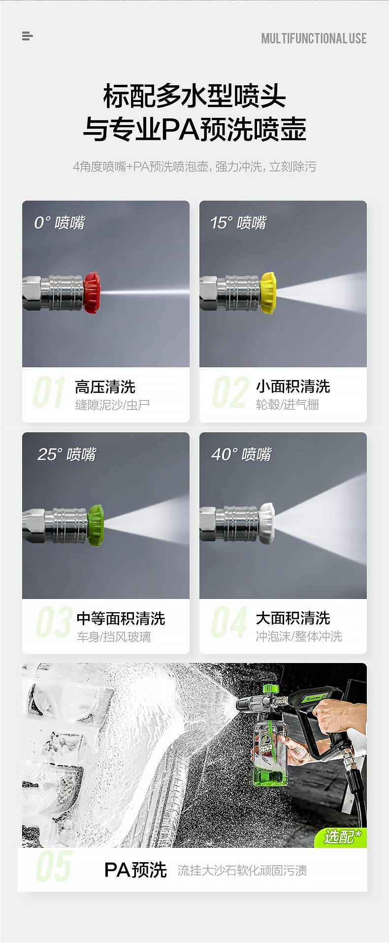Greenfield Commercial Car Washing Machine Titan High-Power Ultra-High Pressure Cleaning Machine Water Gun Car Washing Water Pump Household 220V Artifact