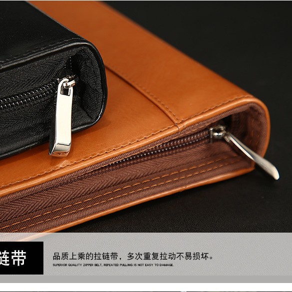 スポットジッパー手提げブリーフケースa4オフィスマネージャーバインダークリップビジネス多機能puファイル卸売り