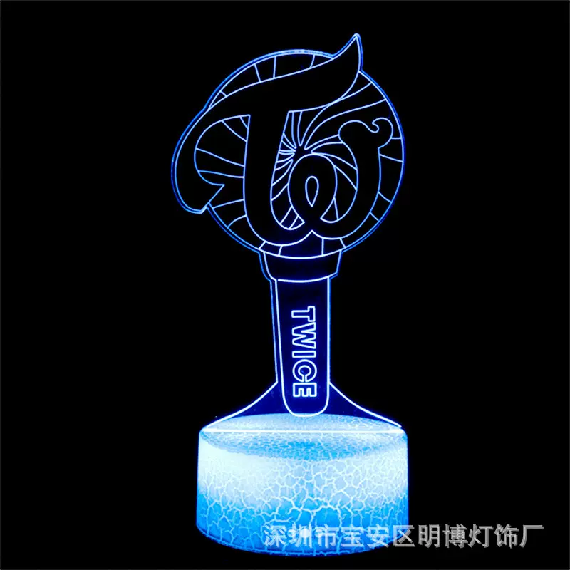 跨境专供3D小夜灯韩国女团TWICE周边摆件led台灯触摸遥控亚克力灯