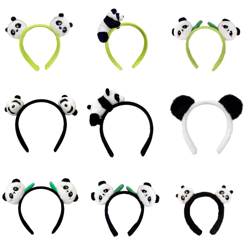 Panda Headband Female Chengdu Travel Photo Check-in Hairpin Headband Zoo Kidsren Cartoon Funny Headwear Hair Accessories