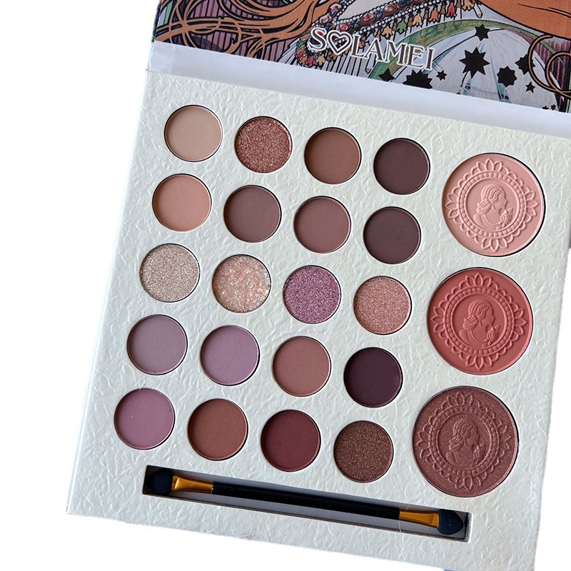 Sulamei Placa de sombra de ojos de 23 colores misteriosa diosa perlescente mate rubor Placa de sombra de ojos multiusos ventas directas de fábrica