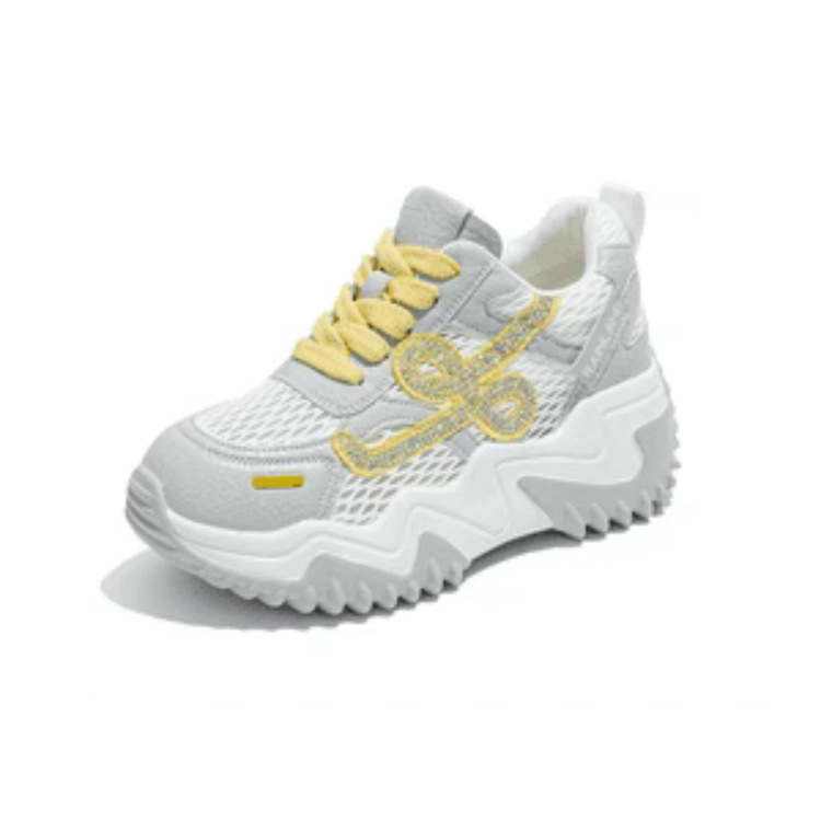 Comercio exterior zapatos blancos delgados zapatos de suela suave de verano nuevos huecos de malla transpirable coreana zapatos de skate suela gruesa zapatos de mujer altos image 6