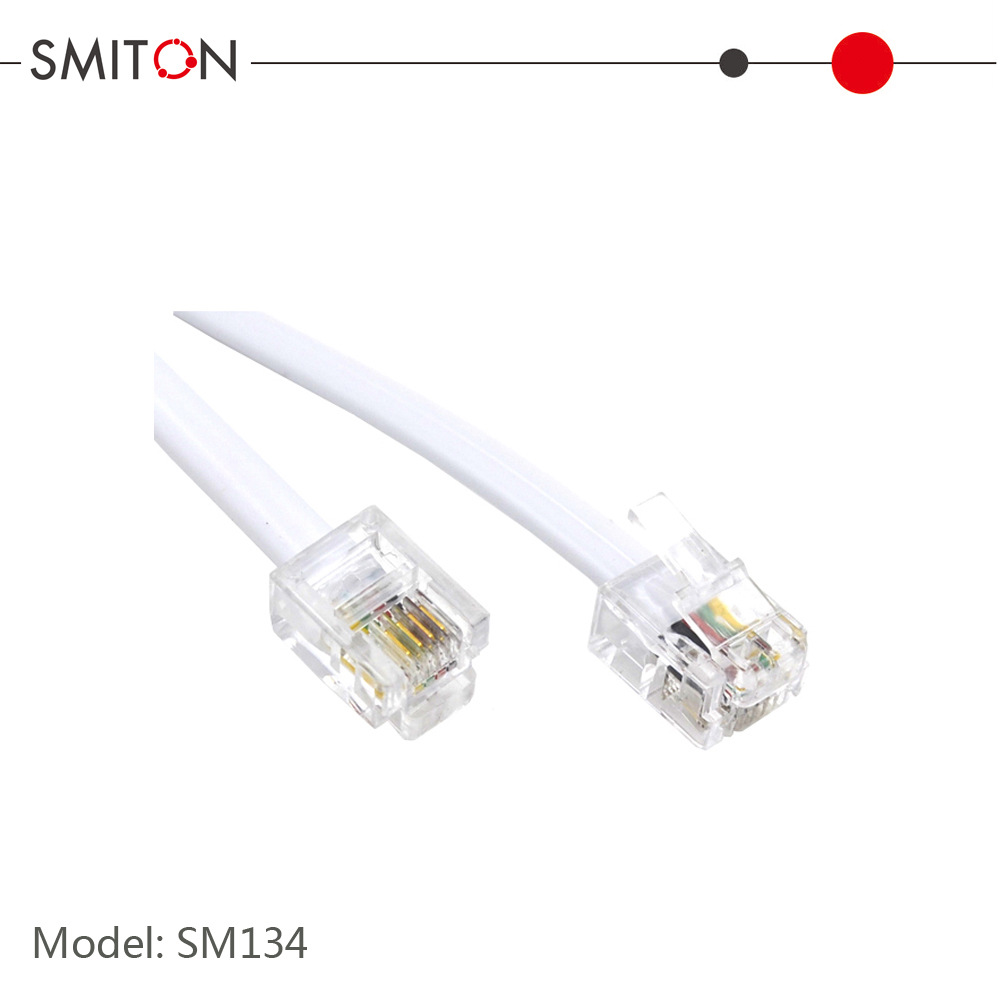 sm134 电信连接线  3米4芯电话线 RJ11 无氧铜电话线