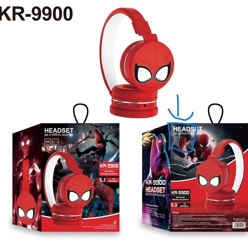 KR9900 Bluetooth Headset Wireless Foreign Trade Cartoon Folding Stereo Subwoofer Headset Factory Outlet