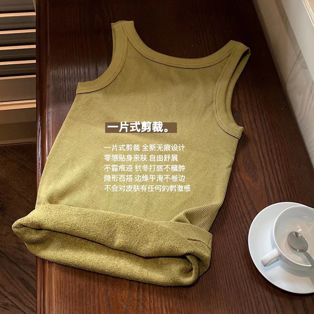 Dongdaemun Corea del Sur calefacción Chaleco de terciopelo para las mujeres de lana forrada gruesa ropa interior térmica desgaste exterior todo a juego chaleco camisa de fondo para las mujeres