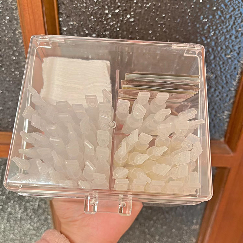Caja de almacenamiento de cubierta de escritorio transparente, esencia de descarga secundaria, caja de almacenamiento de acrílico, lápiz labial de cosméticos, muestra de acabado a prueba de polvo