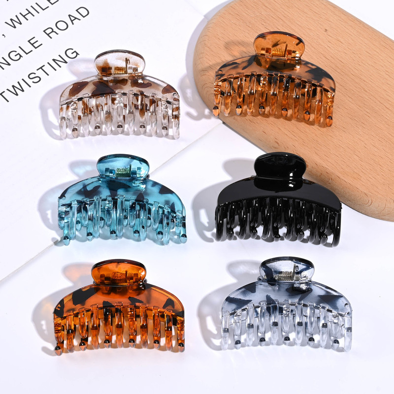 Pc Material Is Not Easy to Break, Medium Size 6.5cm Double-Row Toothed Hair Clip, New Transparent Color Hair Accessory for Girls, European and American Cross-Border Style Pc Material Is Not Easy to Break, Medium Size 6.5cm Double-Row Toothed Hair Clip, New Transparent Color Hair Accessory for Girls, European and American Cross-Border Style