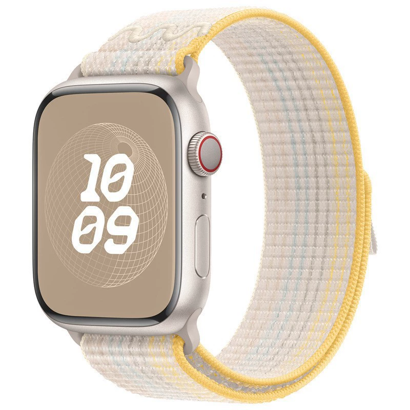 Ремешок для Apple Watch Series 10/9, совместим с iWatch S10/S9, нейлоновый в стиле Nike, заводская модель, возвратный