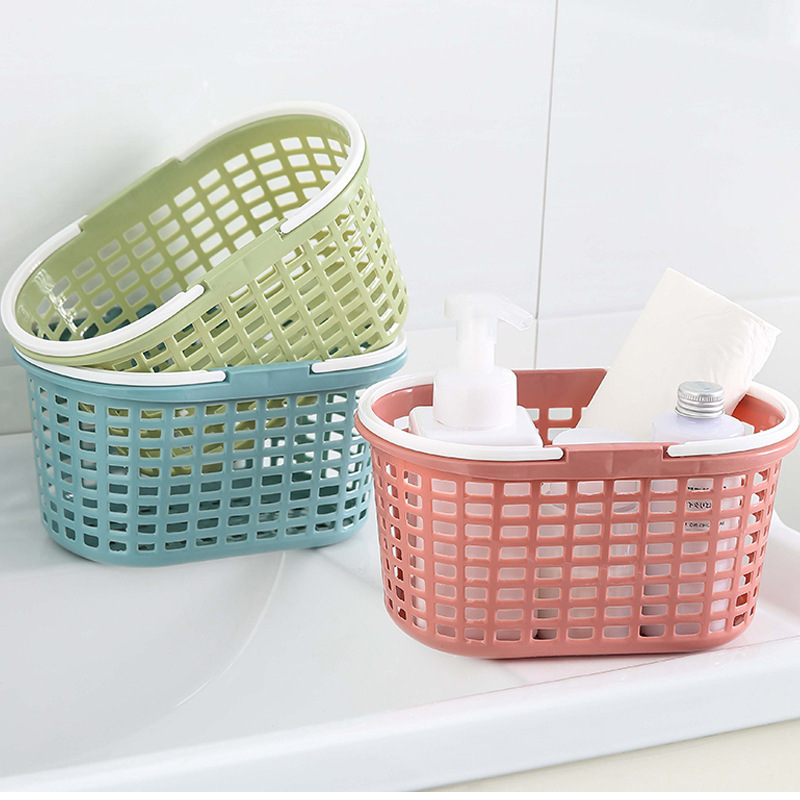 Cesta de almacenamiento de baño cesta de baño de plástico portátil cesta de lavado cesta de fresa hueco de verduras y frutas cesta de almacenamiento