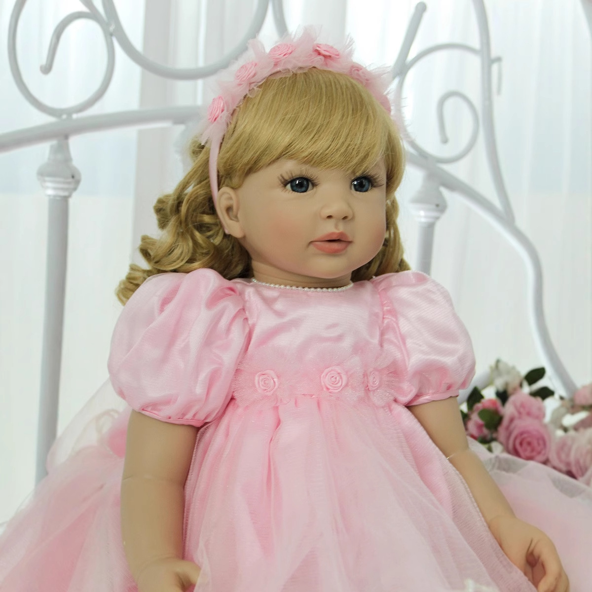 Npk60cm Rosa princesa muñeca renacido niño princesa