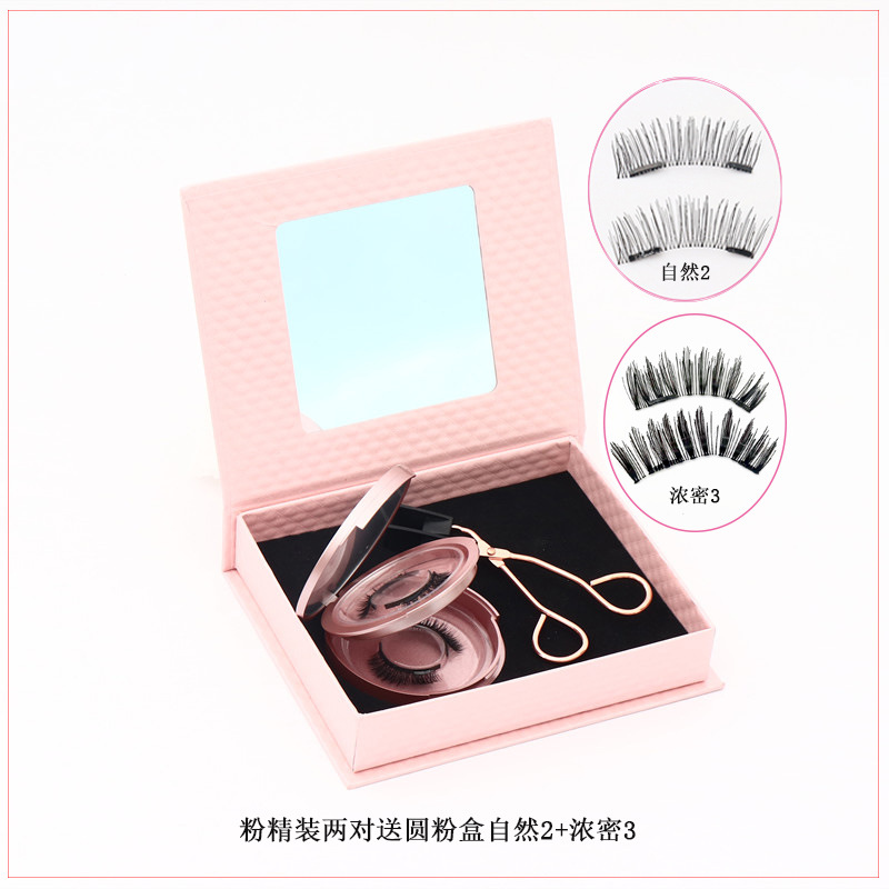 Quantum imán magnético de succión magnética sin pegamento natural largo y grueso transfronterizo pestañas falsas magnéticas populares europeas y americanas