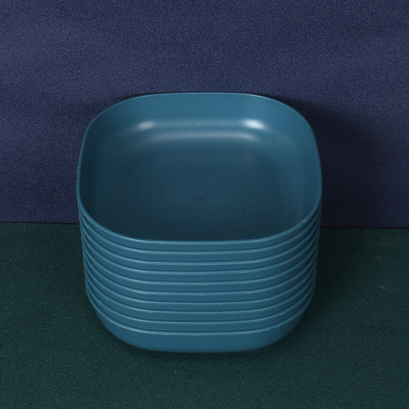 Plato Cuadrado Hondo para Huesos de 15 cm Set de 10 de Paja de Trigo y PP, Apto para Microondas, para Restaurante image 11