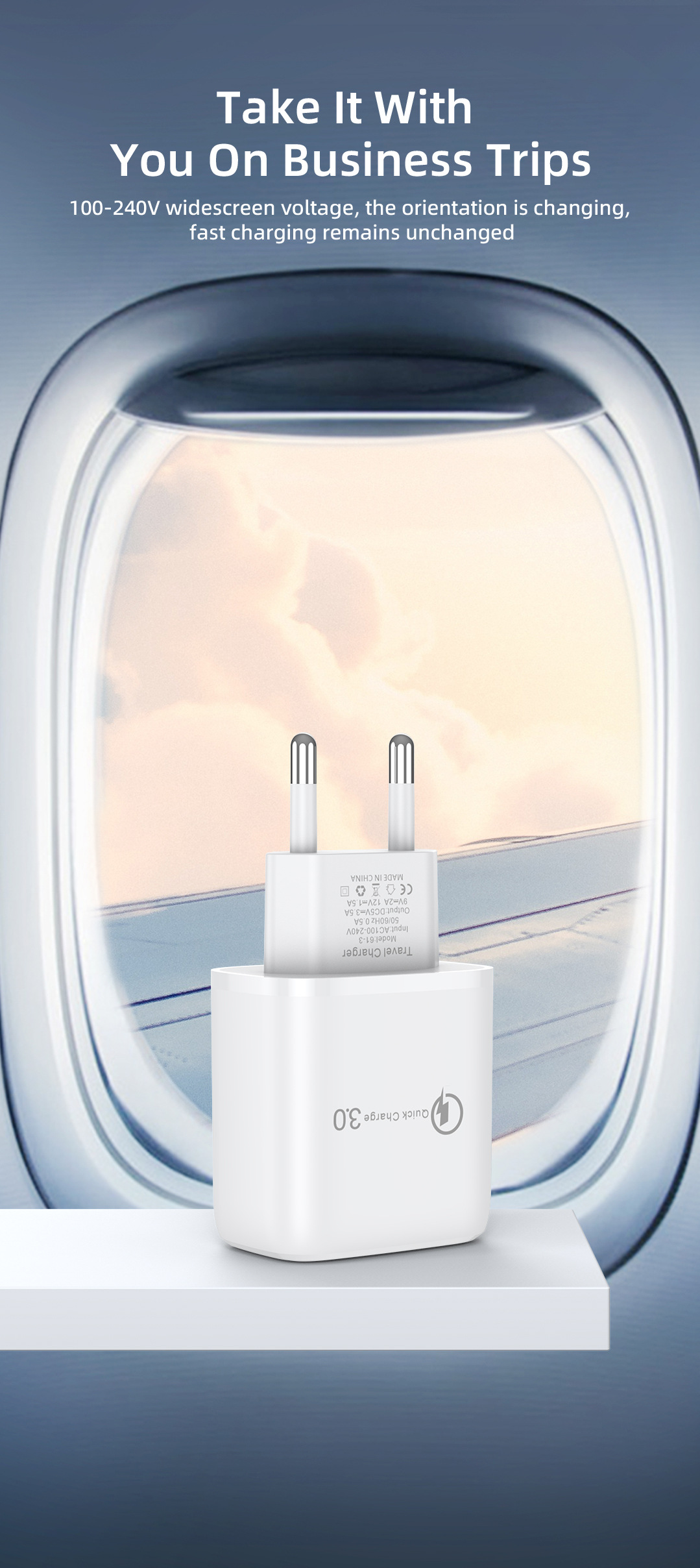 Europäisches USB-Handy-Ladegerät 18W Amerikanischer Standard Single-Port QC3.0 Schnellkopf-Reiseladeadapter_voghion.com