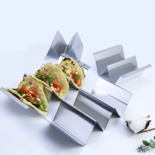 Cross-border spot Mexican pancake rack W-shaped 430 stainless steel taco rack Kitchen restaurant taco holder