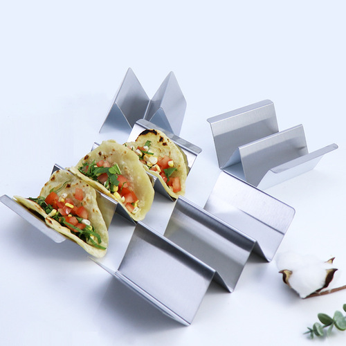 跨境墨西哥薄饼架 W型430不锈钢玉米卷架厨房餐厅taco holder