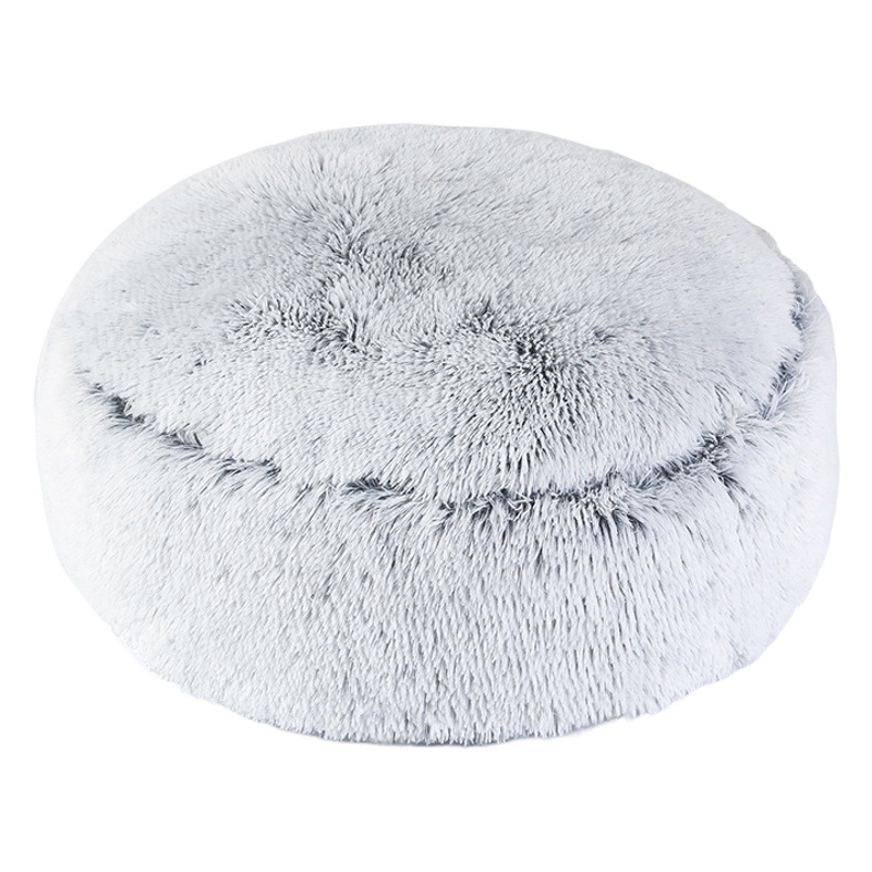 Nuevo super gruesa felpa cojín redondo cama del perro gato cama caliente y cómodo colapsado nido de mascotas ventas directas de la fábrica