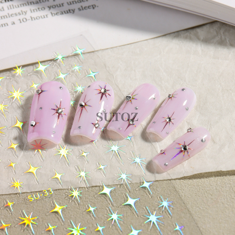 Modern Style Four Eight-Pointed Stars Plastic Nail Decoration Accessories 1 Piece display picture 6