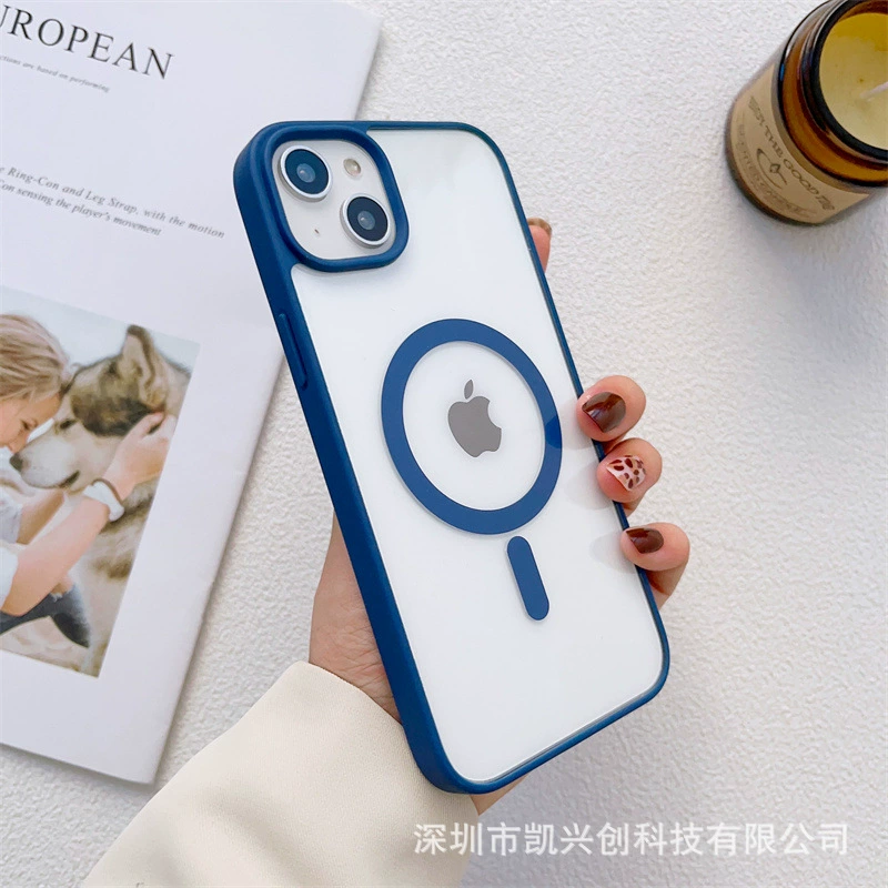 Phone case Apple iPhone 16/15 series — silicone matte with acrylic trim, fall protection