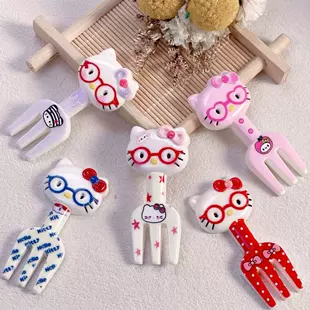 Аксессуары для DIY: фигурка-кошка вилка наклейки заколки