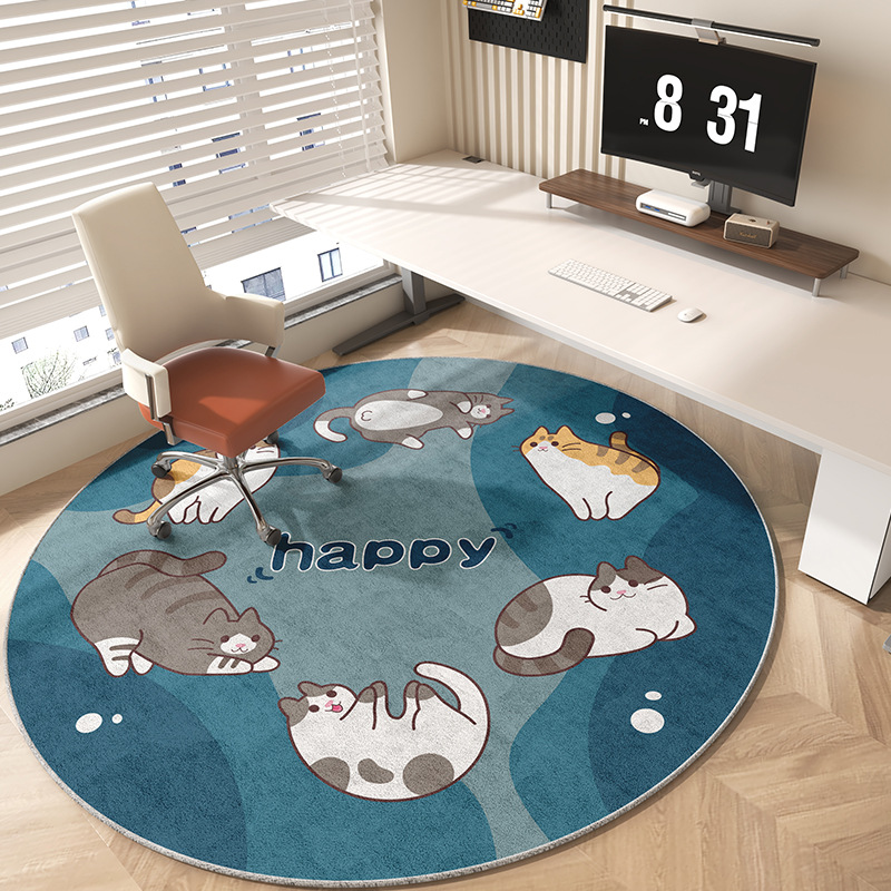 Alfombra redonda dormitorio silla de computadora estera sala de estar sofá perezoso giratorio estera de asiento