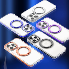 2色祺彩回転マグネットはサムスンアップルiPhone15/16携帯ケースの転倒防止サポートに適しています。
