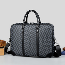 SH197公文包电脑包斜挎包老花荔枝纹大容量百搭潮流