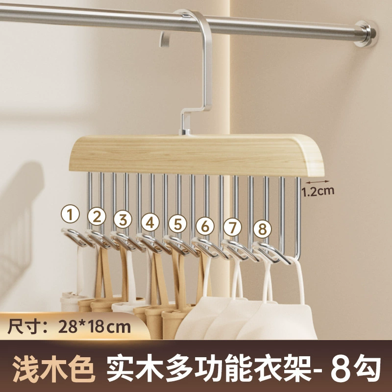 Hanger from natural wood, underwear, universal storage system, strap bra