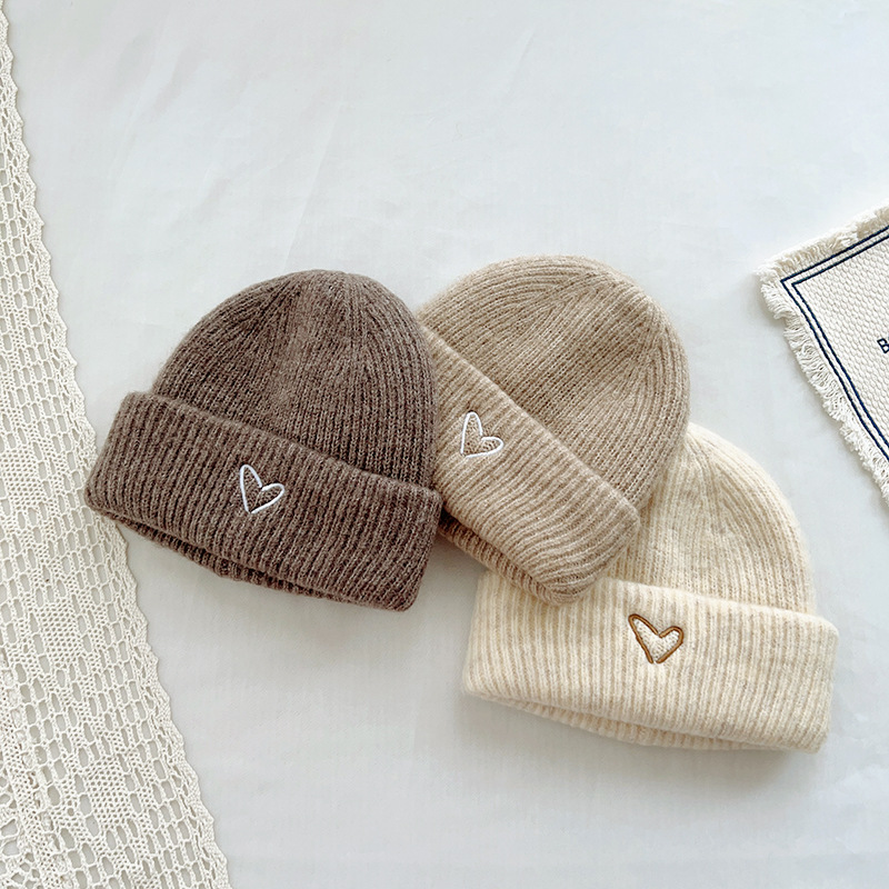 Solid Color Pattern Autumn&Winter Season Children Unisex Casual Simple Style Solid Color Embroidery Wool Cap
